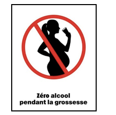 Señal de advertencia francesa para mujeres embarazadas.
            Fuente: https://fasdprevention.wordpress.com/2011/05/12/fasd-prevention-in-france/ consultada el 18 de noviembre de 2016.